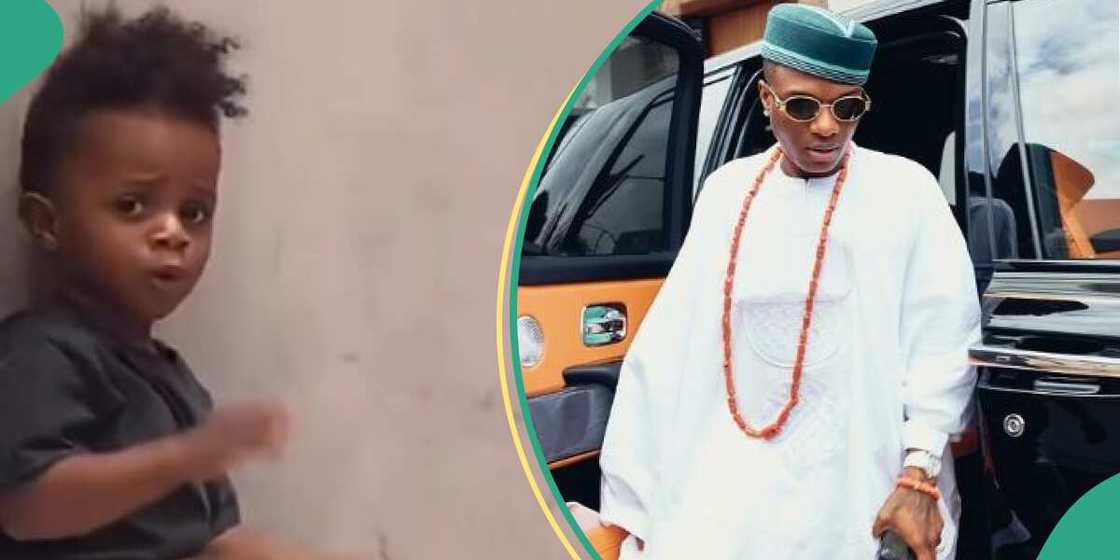 Nigerian singer Wizkid and his second son Nigerian singer Wizkid and his second son