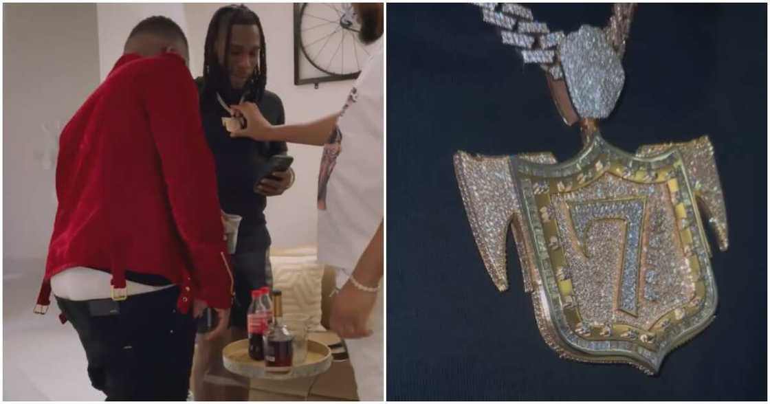 Burna Boy acquires number 7 pendants. Burna Boy acquires number 7 pendants.