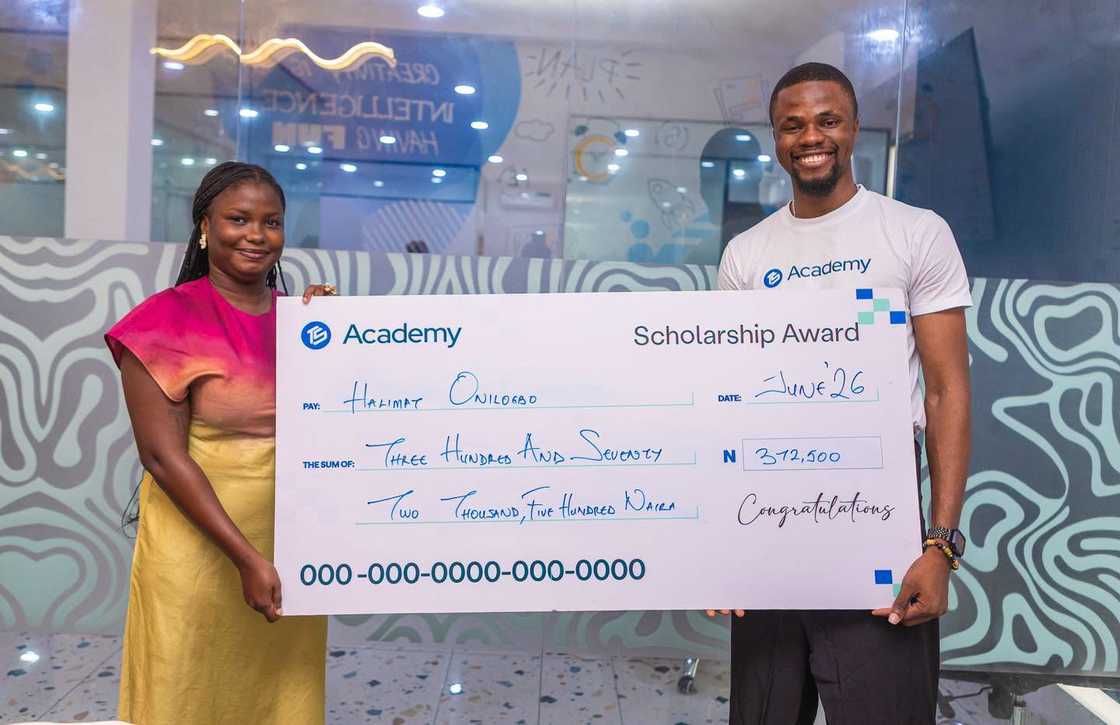TS Academy winner receiving scholarship award TS Academy winner receiving scholarship award