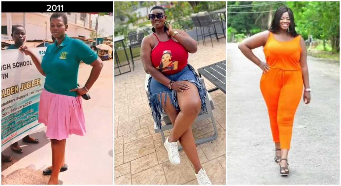 Photos of pretty lady named Queen Ruthy and her body transformation.