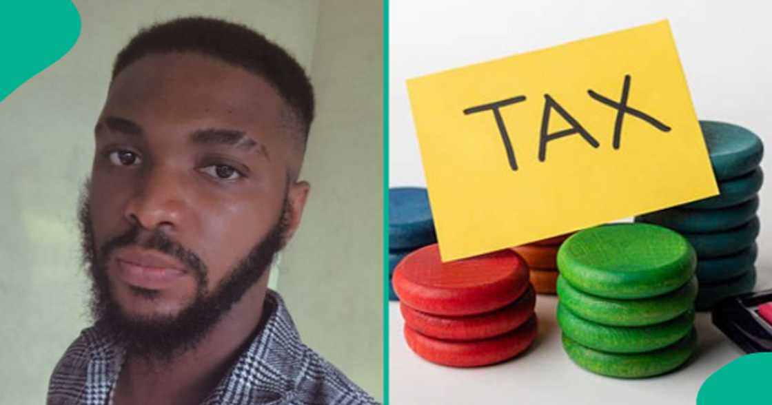 Man shares what will happen during first tax deduction. Man shares what will happen during first tax deduction.
