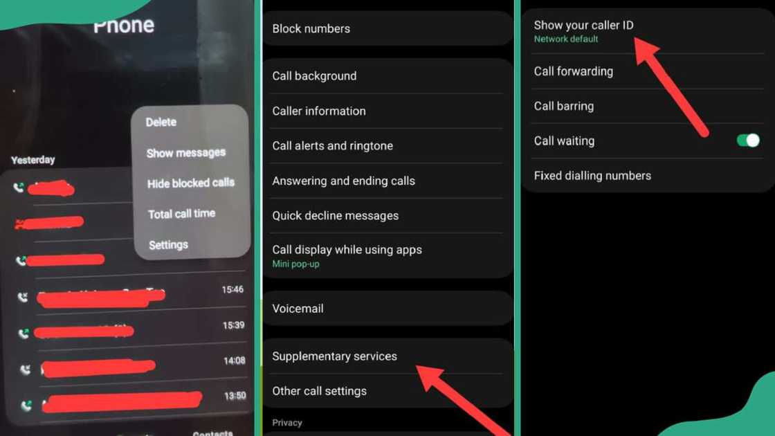 Process of removing private number on Samsung Process of removing private number on Samsung