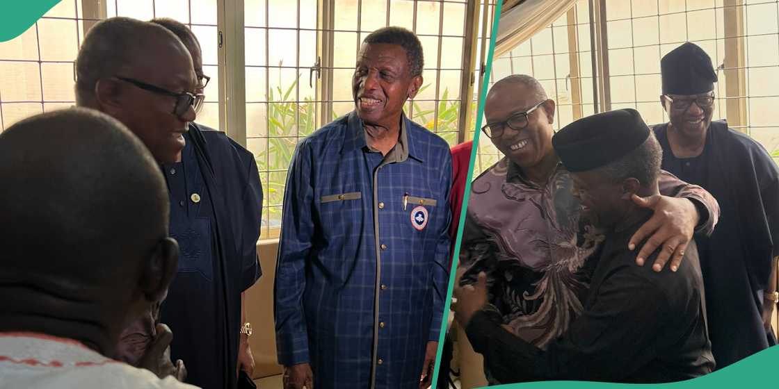 Photos of ex-VP Osinbajo, Peter Obi, Adeboye, others at Pa Adebanjo’s residence emerge