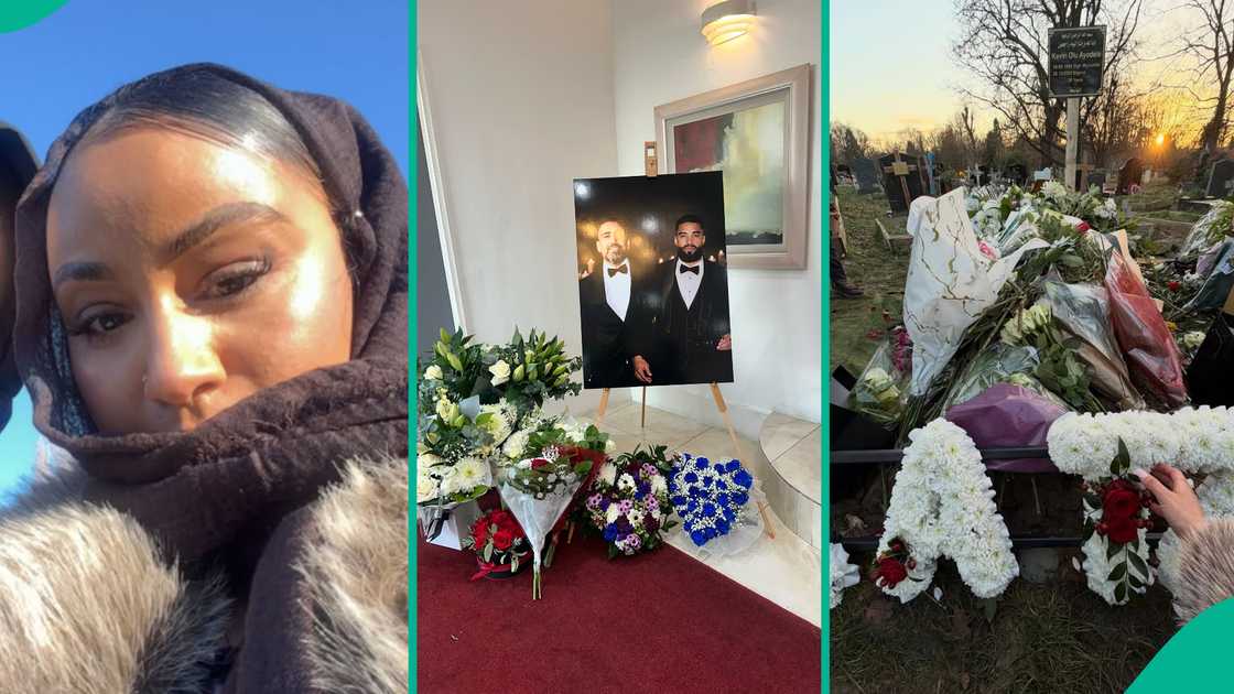 A lady sees rainbows at Anthony Joshua's friends' burial
