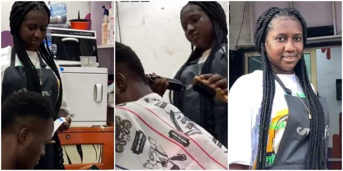 Janet Alexander has been working as a professional barber for the past two years Janet Alexander has been working as a professional barber for the past two years