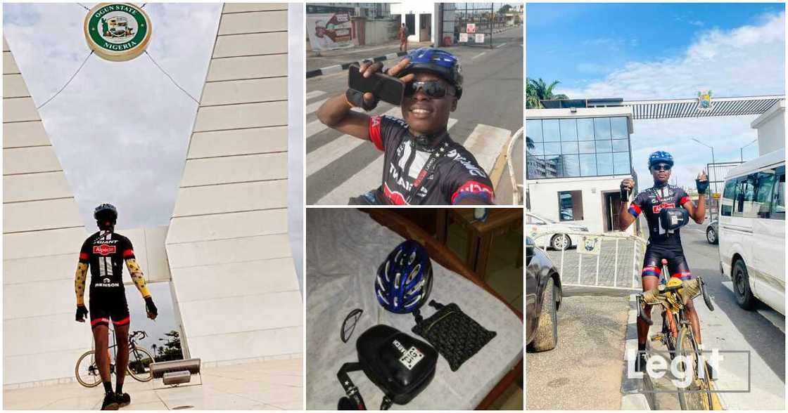 Roid Fajingbesi, Bayelsa to Lagos on bicycle, 3 days, Federal University Otuoke, student rides bicycle Roid Fajingbesi, Bayelsa to Lagos on bicycle, 3 days, Federal University Otuoke, student rides bicycle