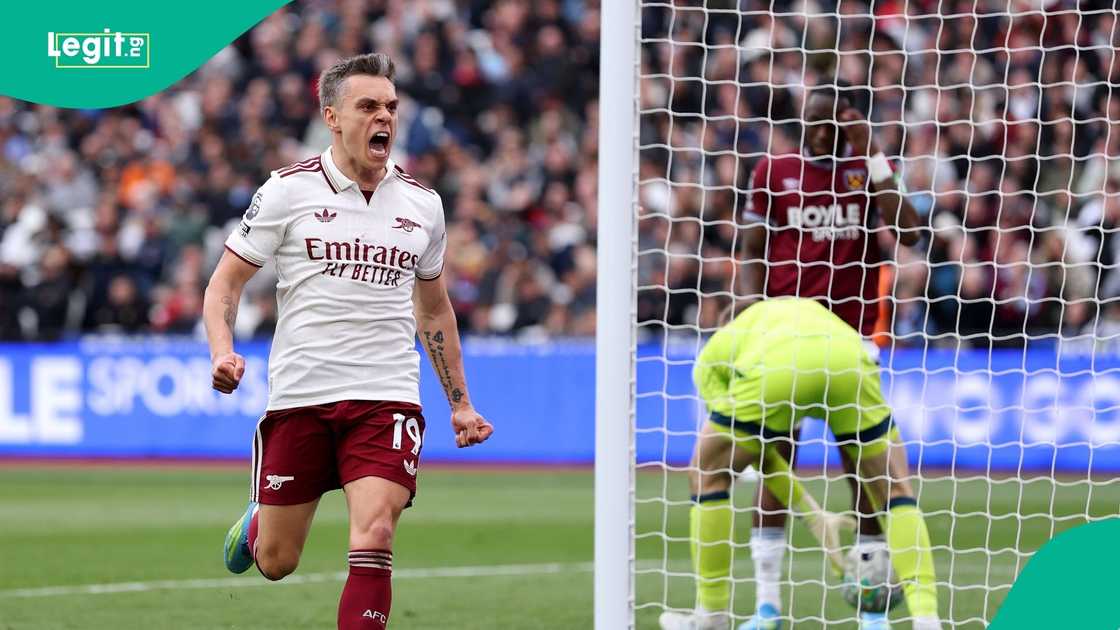 Leandro Trossard, Premier League, West Ham, Arsenal, London Stadium, England.