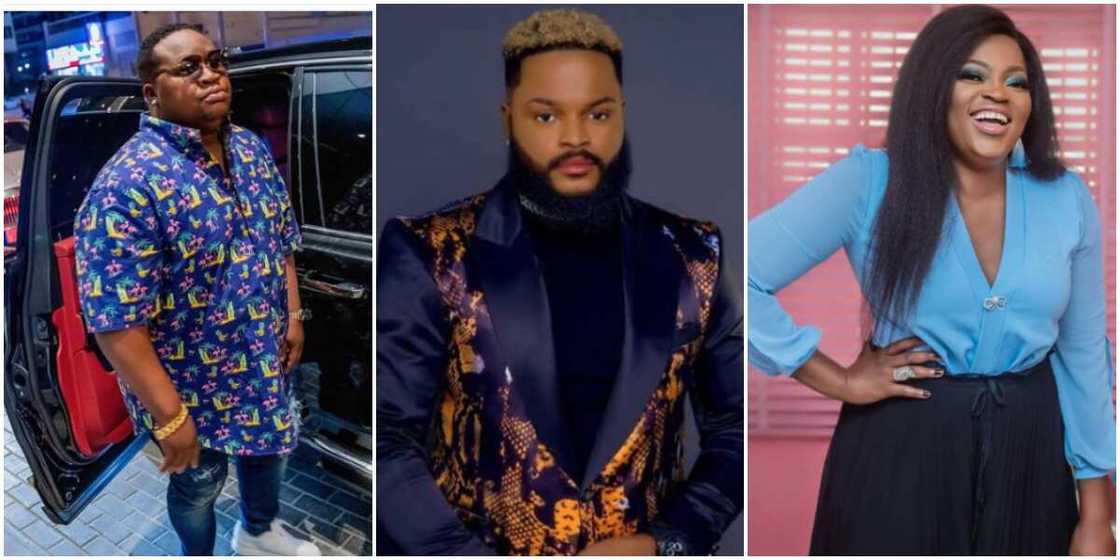 BBNaija: Cubana Chief Priest, Whitemoney and Funke Akindele BBNaija: Cubana Chief Priest, Whitemoney and Funke Akindele