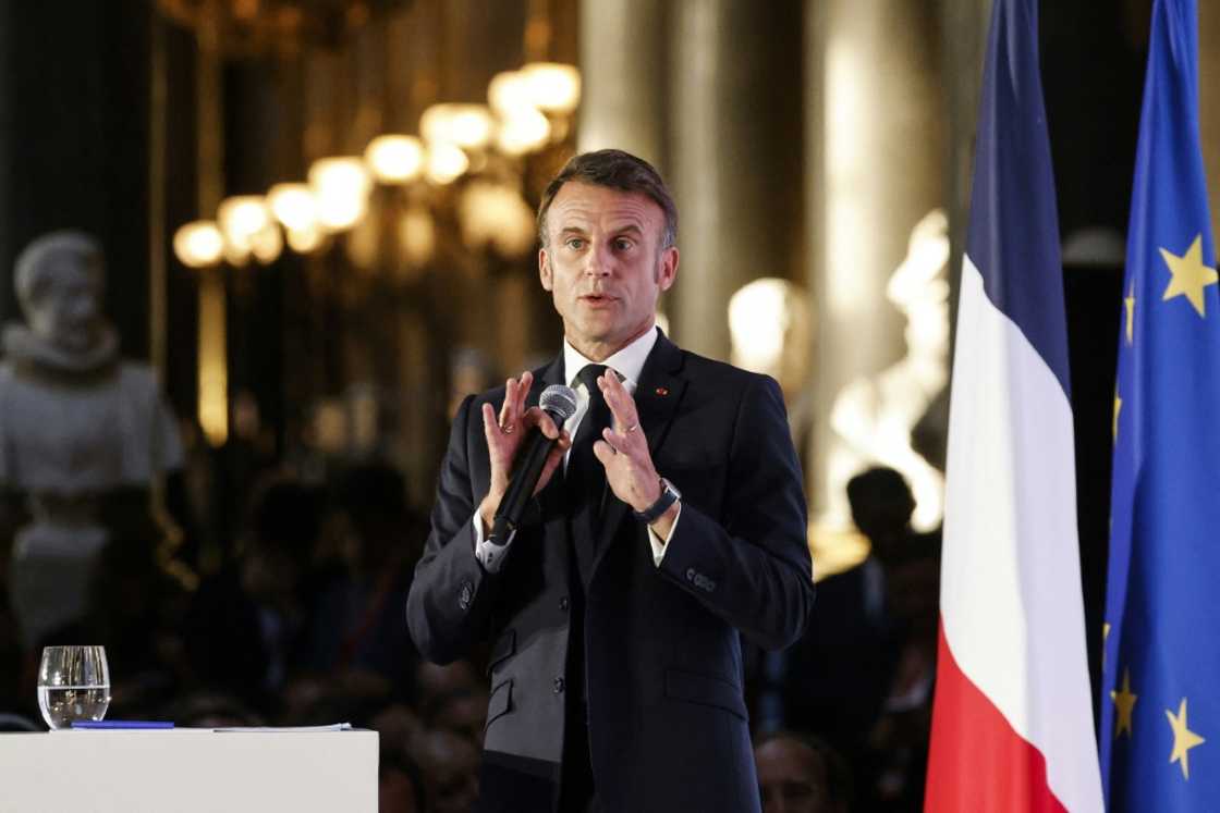 Emmanuel Macron au sommet Choose France au château de Versailles, le 13 mai 2024 Emmanuel Macron au sommet Choose France au château de Versailles, le 13 mai 2024