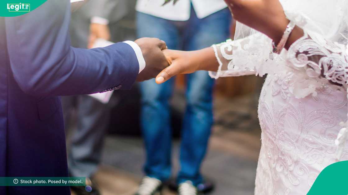 A Nigerian lady shared the emotional story behind her stepfather taking the place of her biological father at her wedding. A Nigerian lady shared the emotional story behind her stepfather taking the place of her biological father at her wedding.