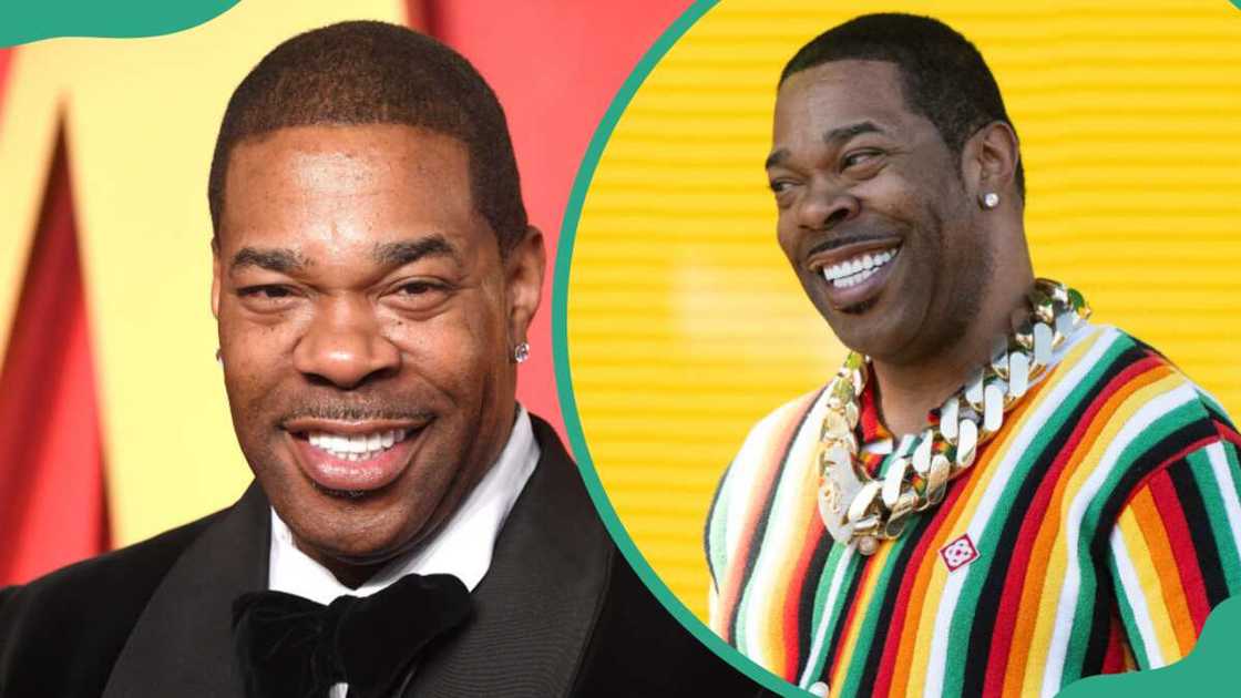 Busta Rhymes at Wallis Annenberg Center for the Performing Arts (L) and at Empire Polo Club (R)