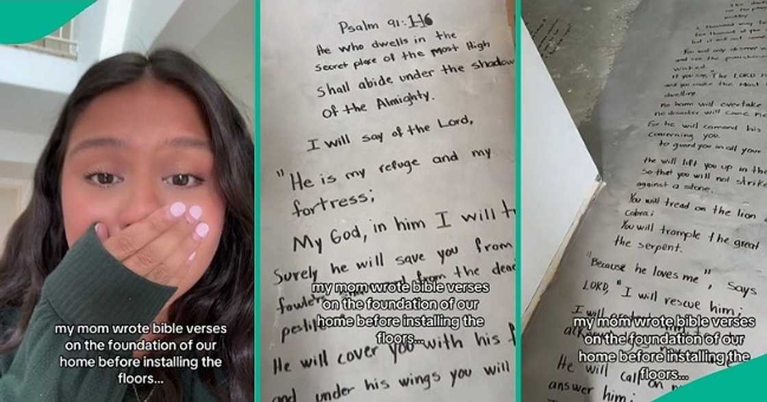 Video of house with Bible verses inscribed on floor