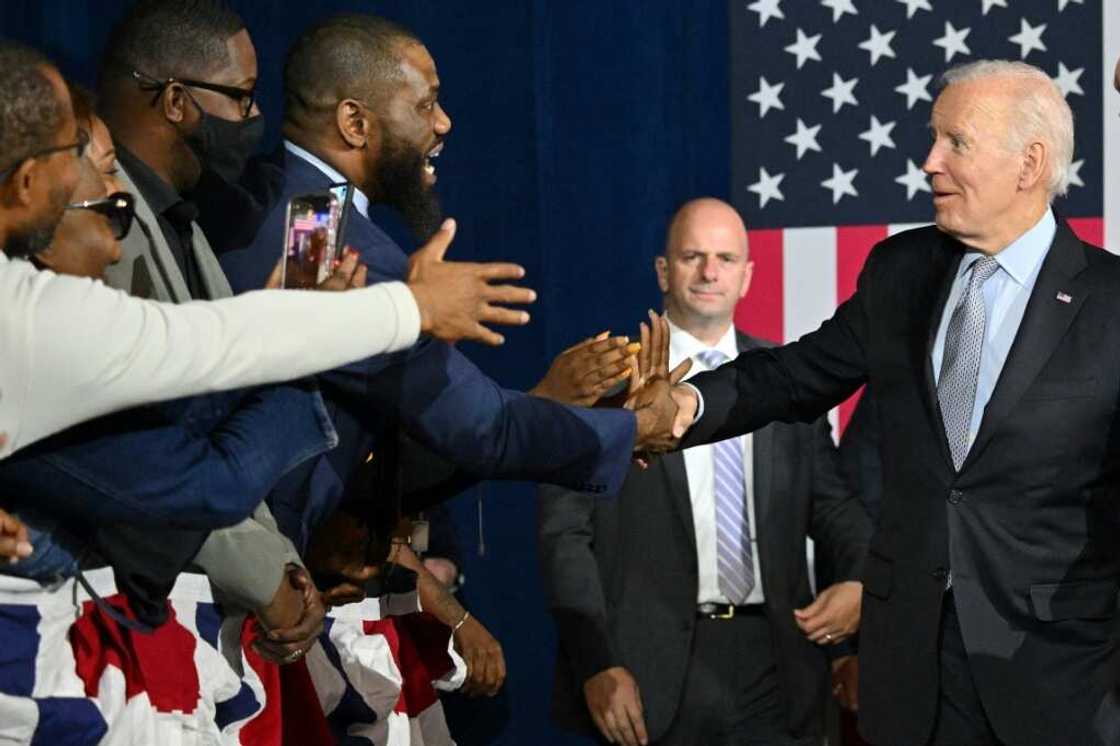 US President Joe Biden is in upbeat mood after Democrats defied expectations of heavy defeat in the midterms US President Joe Biden is in upbeat mood after Democrats defied expectations of heavy defeat in the midterms