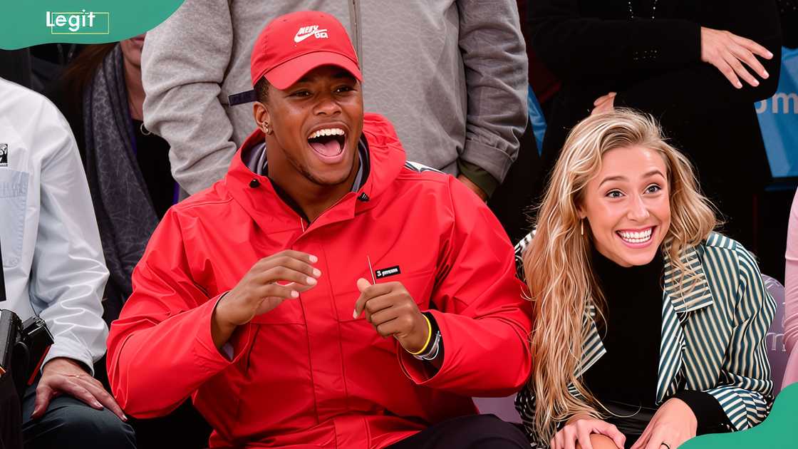 Saquon Barkley and Anna Congdon at Madison Square Garden Saquon Barkley and Anna Congdon at Madison Square Garden