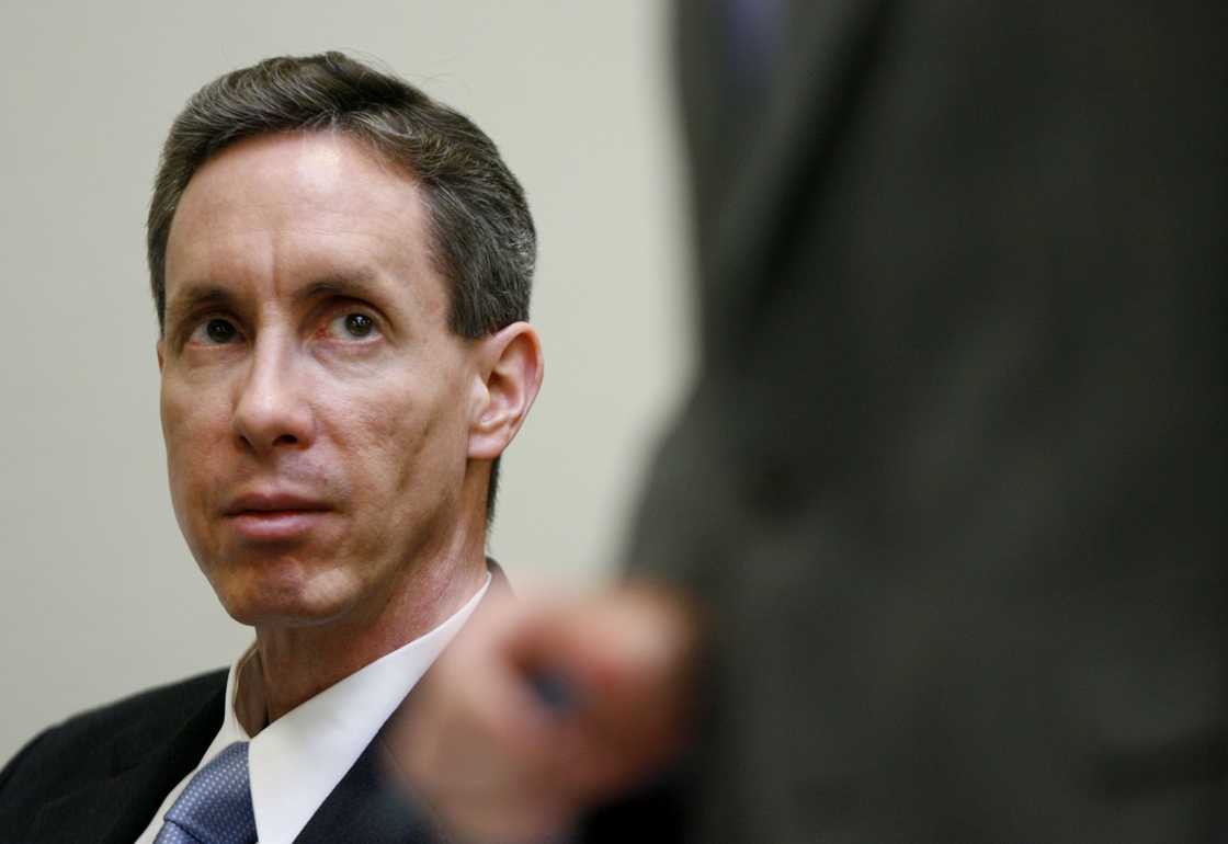 Warren Jeffs watches his attorney, Walter F. Bugden, make an objection during Jeffs' trial in St. George, Utah