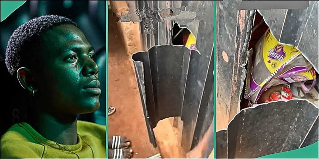 Businessman in tears as thieves ravage his container shop Businessman in tears as thieves ravage his container shop