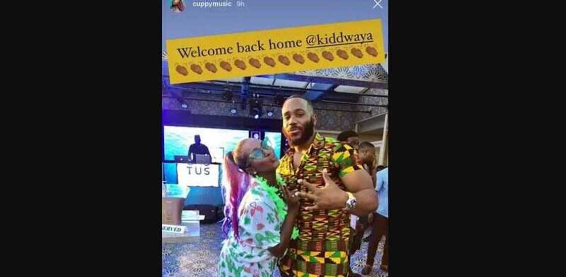 BBNaija 2020: Billionaire kid DJ Cuppy welcomes Kiddwaya after eviction from reality show (photos)