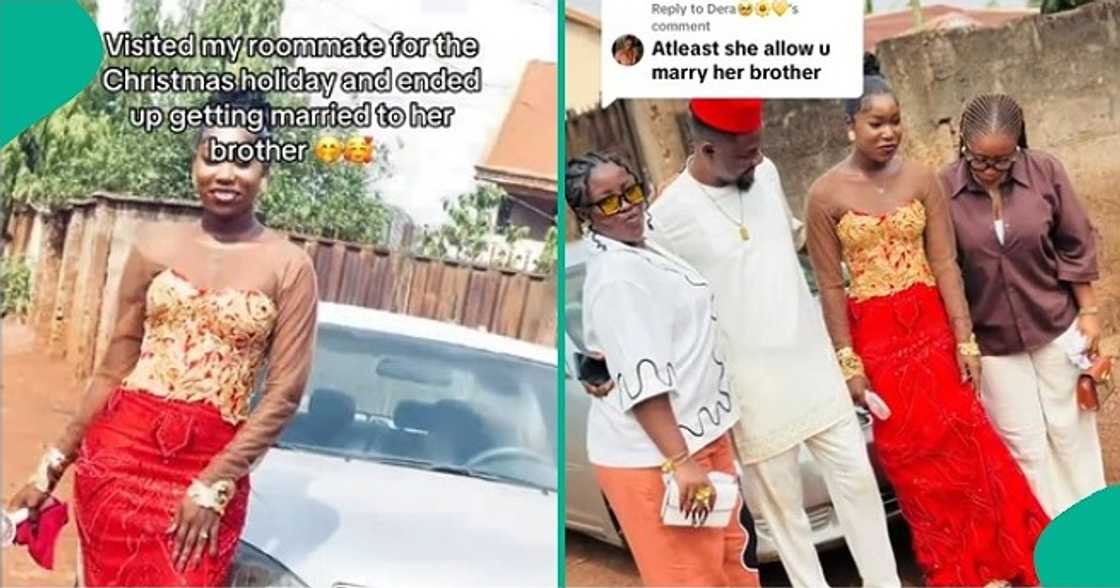 Lady gets married to roommate's brother after visiting for Christmas holiday Lady gets married to roommate's brother after visiting for Christmas holiday