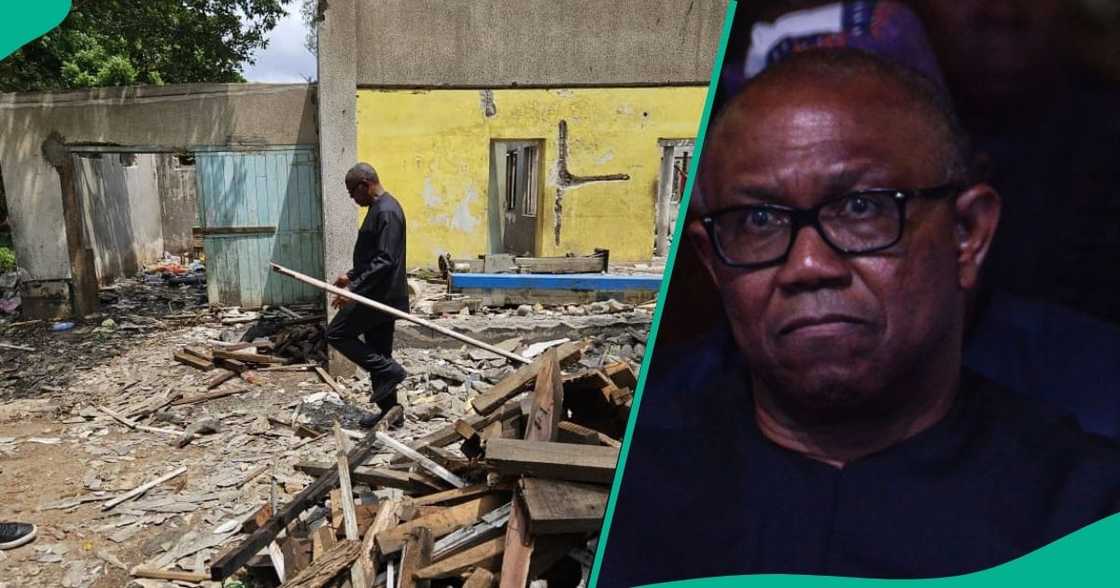 Peter Obi has spoken out after unknown individuals demolished his brother’s property in Lagos. Peter Obi has spoken out after unknown individuals demolished his brother’s property in Lagos.