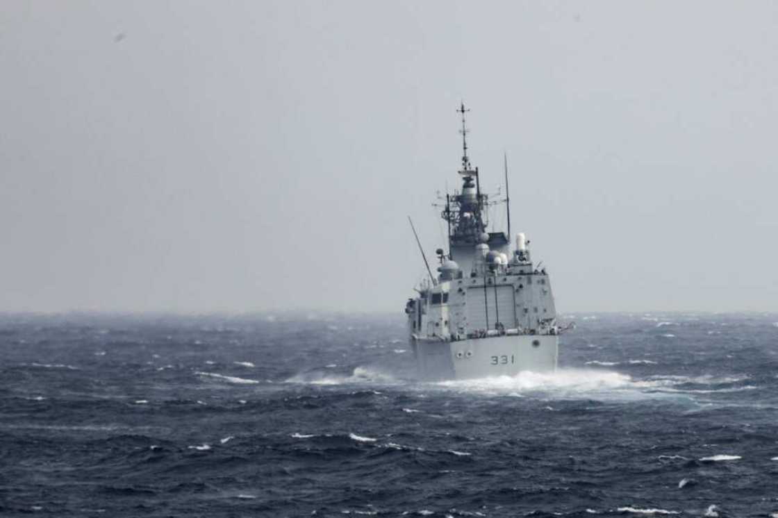 A US Navy photo shows Canadian frigate HMCS Vancouver in the Taiwan Strait during a routine transit A US Navy photo shows Canadian frigate HMCS Vancouver in the Taiwan Strait during a routine transit