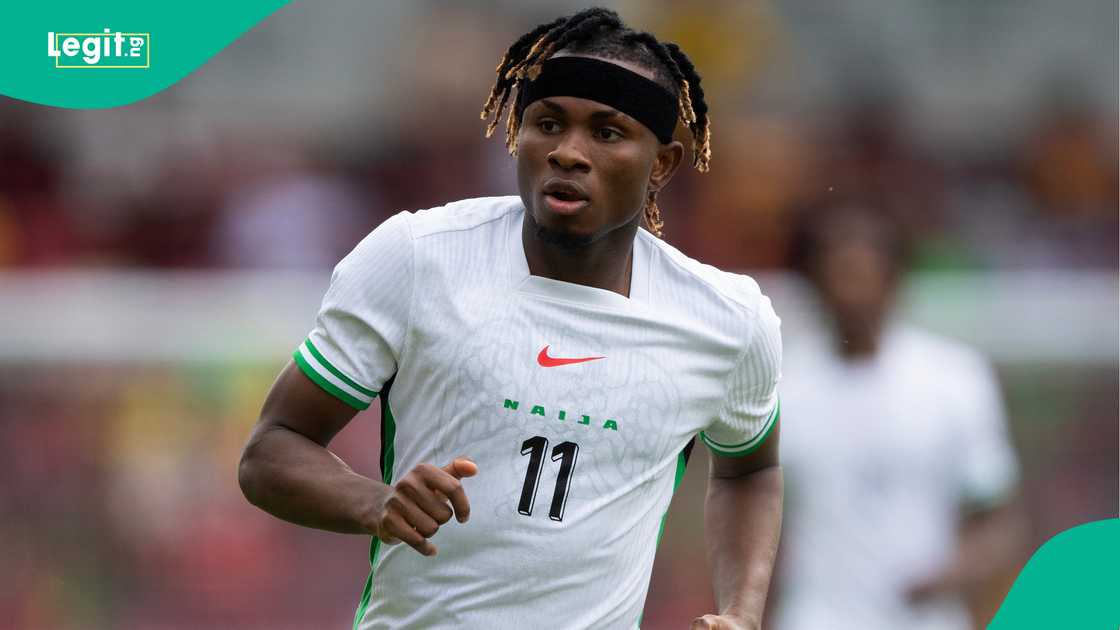Samuel Chukwueze, Super Eagles, Nigeria, Jamaica, Gtech Community Stadium, Brentford, London, England, Unity Cup. Samuel Chukwueze, Super Eagles, Nigeria, Jamaica, Gtech Community Stadium, Brentford, London, England, Unity Cup.