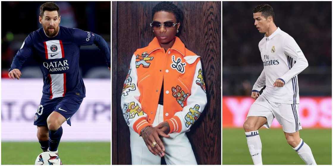 Wizkids picks between Cristiano Ronaldo and Lionel Messi Wizkids picks between Cristiano Ronaldo and Lionel Messi