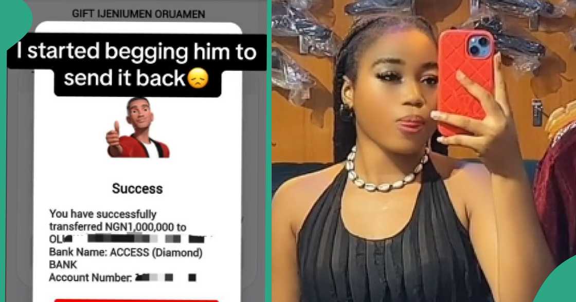 Nigerian lady causes stir as she shares demand man made of her after she mistakenly sent him N1m instead of N100k