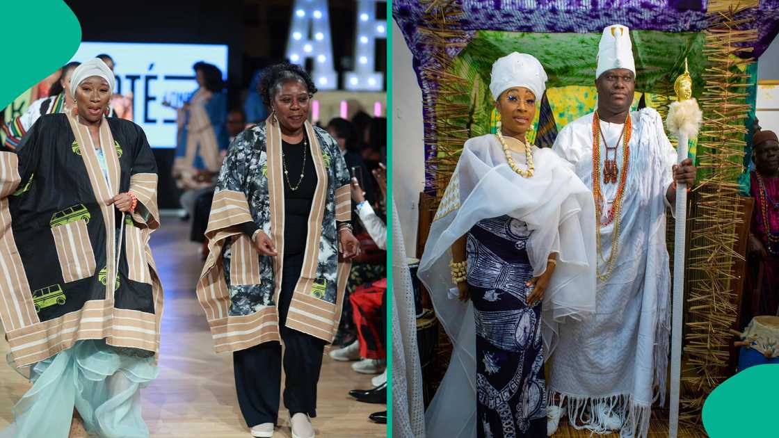 Ooni of Ife's wife at London Fashion Week