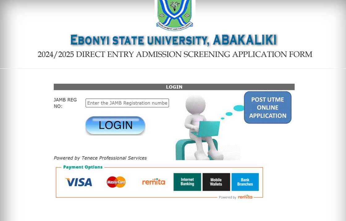 Post UTME DE registration at Ebonyi State University Post UTME DE registration at Ebonyi State University