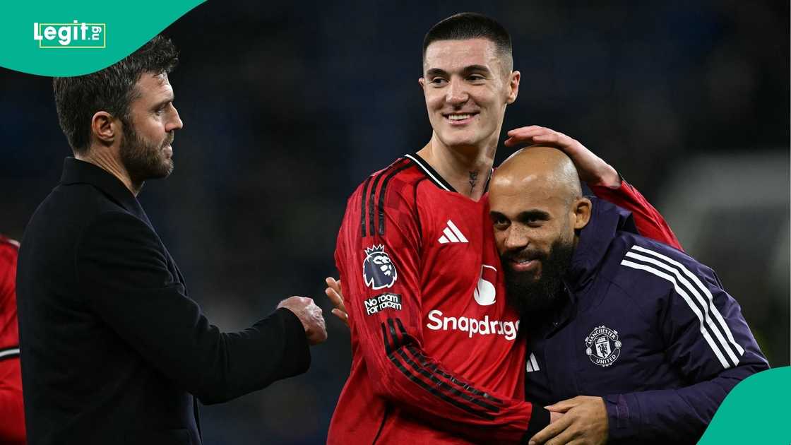 Manchester United, Michael Carrick, Benjamin Sesko, Football, Premier League, Everton. Manchester United, Michael Carrick, Benjamin Sesko, Football, Premier League, Everton.