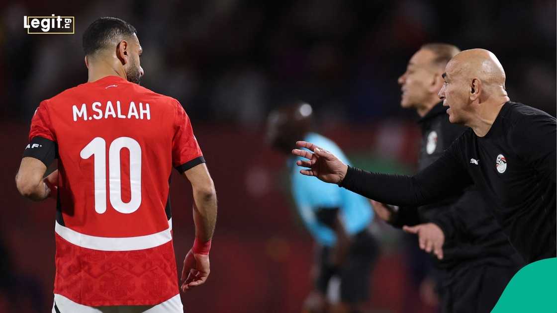 Mohamed Salah, Hossam Hassan, AFCON, Egypt, Zimbabwe, Agadir. Mohamed Salah, Hossam Hassan, AFCON, Egypt, Zimbabwe, Agadir.