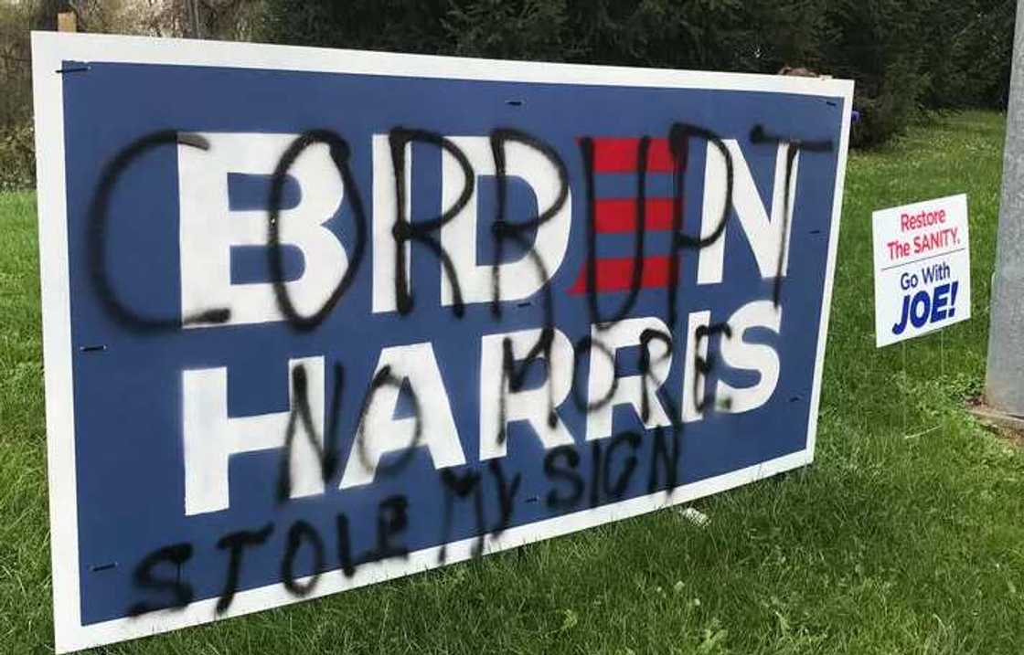 Sign of the times: Biden, Trump fans steal, damage placards