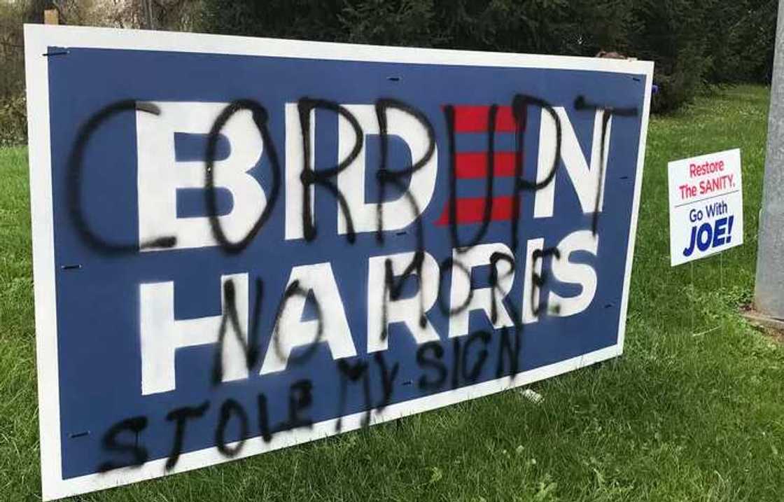 Sign of the times: Biden, Trump fans steal, damage placards Sign of the times: Biden, Trump fans steal, damage placards