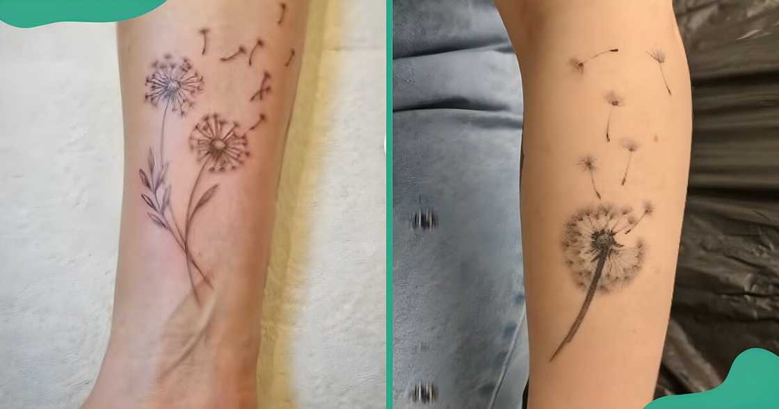 Blown dandelion tattoos around the arm Blown dandelion tattoos around the arm