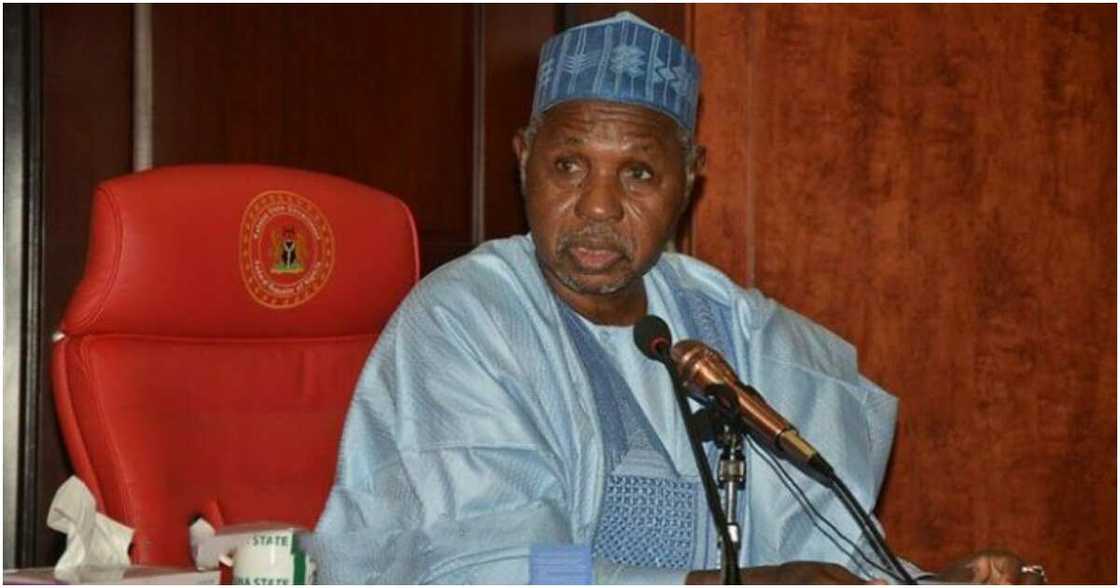 Gwamna Aminu Masari yana jawabi