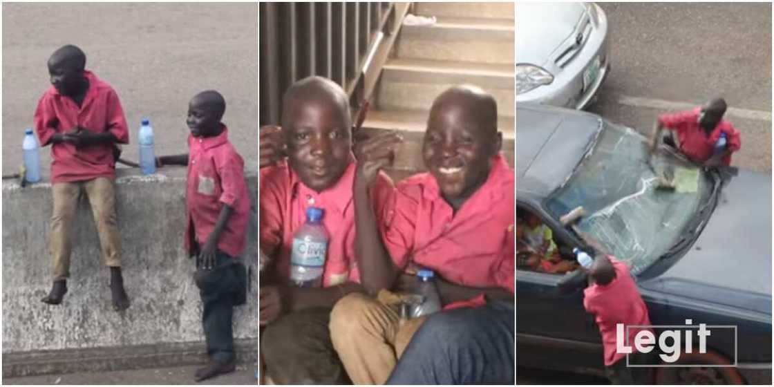 Nigerian Twin Hustlers in Benin whose Father Sells Suya in Kano Say they want to Go to School in Cute Video