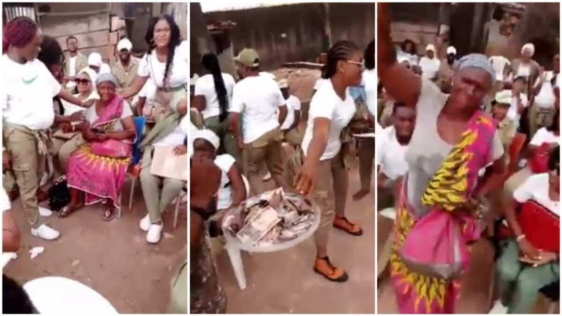 Corp members contribute money to help elderly woman grow her doughnut business Corp members contribute money to help elderly woman grow her doughnut business