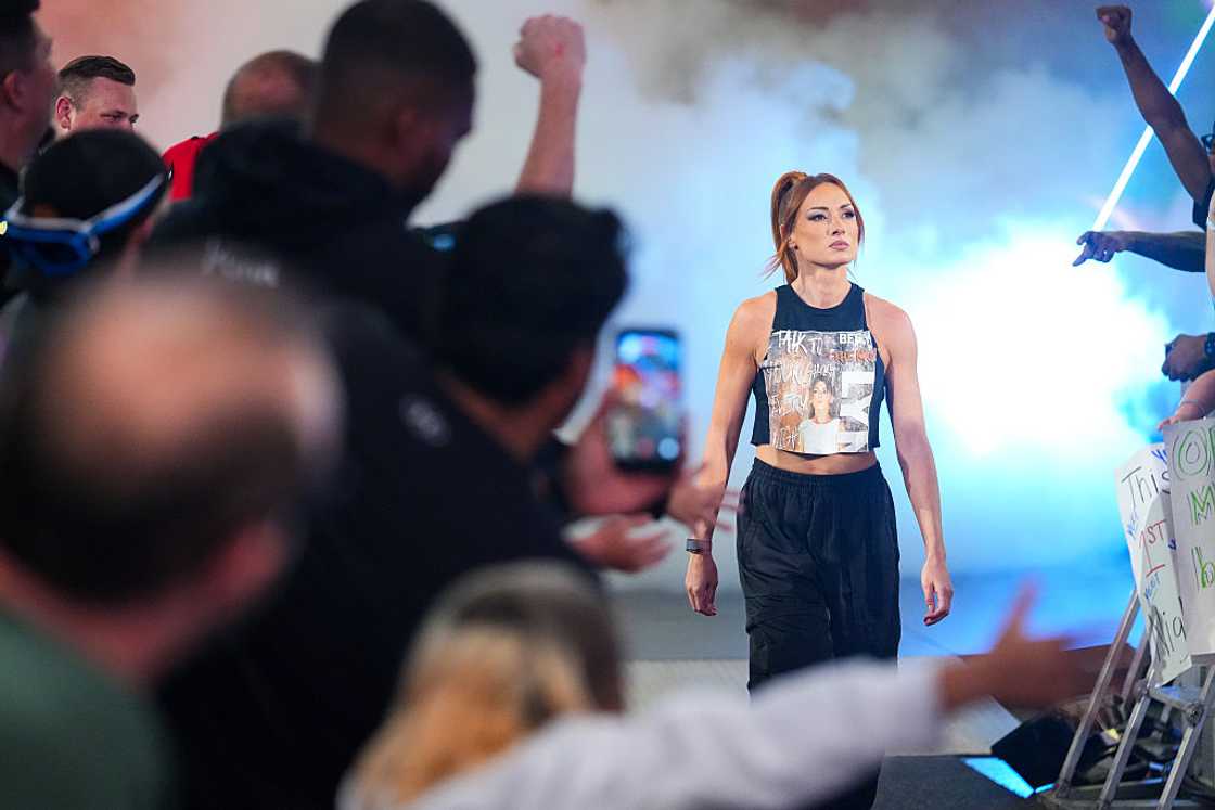 Becky Lynch enters the ring during Monday Night RAW Becky Lynch enters the ring during Monday Night RAW
