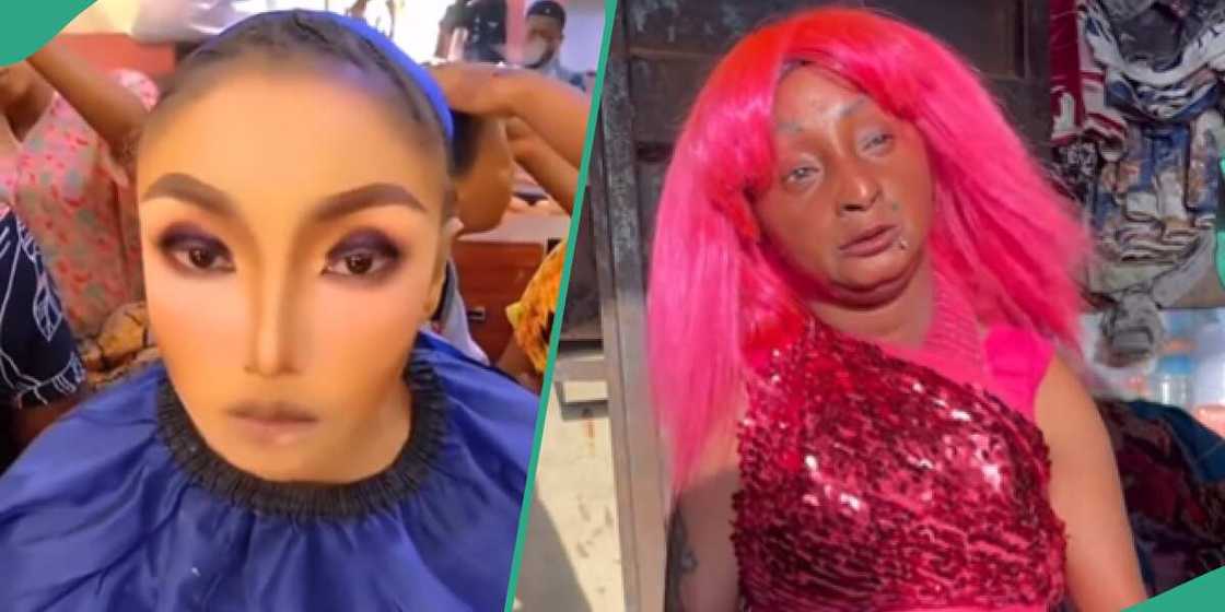 Netizens laugh at lady over her excessive makeup