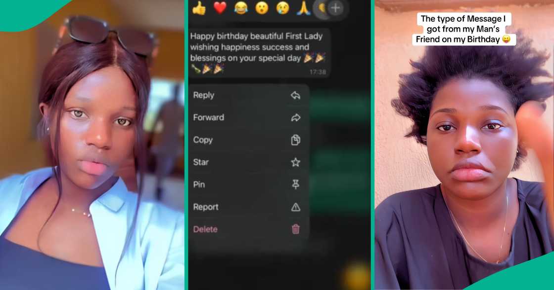 Nigerian lady shares the kind of message she got from her man's friend on her birthday Nigerian lady shares the kind of message she got from her man's friend on her birthday