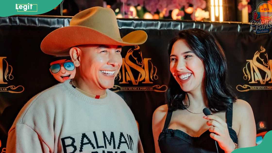 Aída Victoria Merlano with Juan David Tejada at an entertainment event