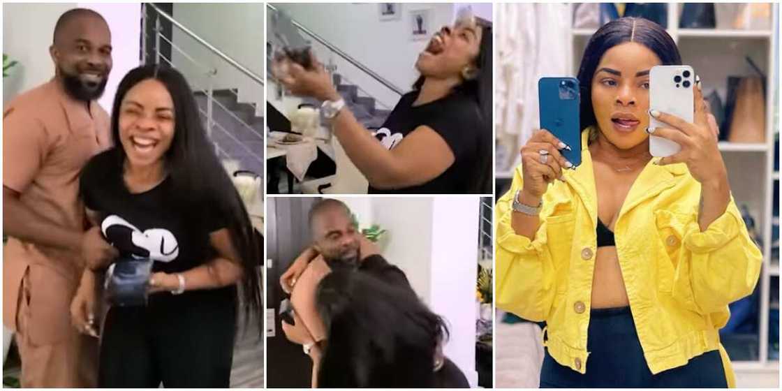 Laura Ikeji gets new phone Laura Ikeji gets new phone