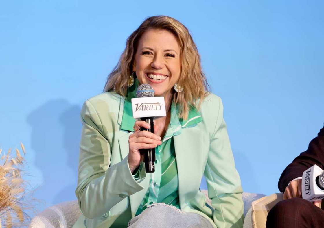 Jodie Sweetin speaking onstage during the Variety Entertainment & Technology Summit