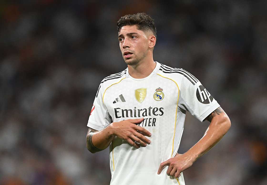Federico Valverde at Estadio Santiago Bernabeu Federico Valverde at Estadio Santiago Bernabeu