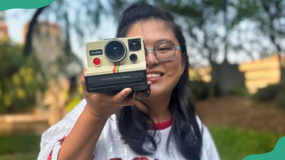 Tina Caruso shows a camera