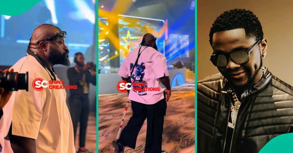 Kizz Daniels' bouncer Kelvin shows off his macho body.