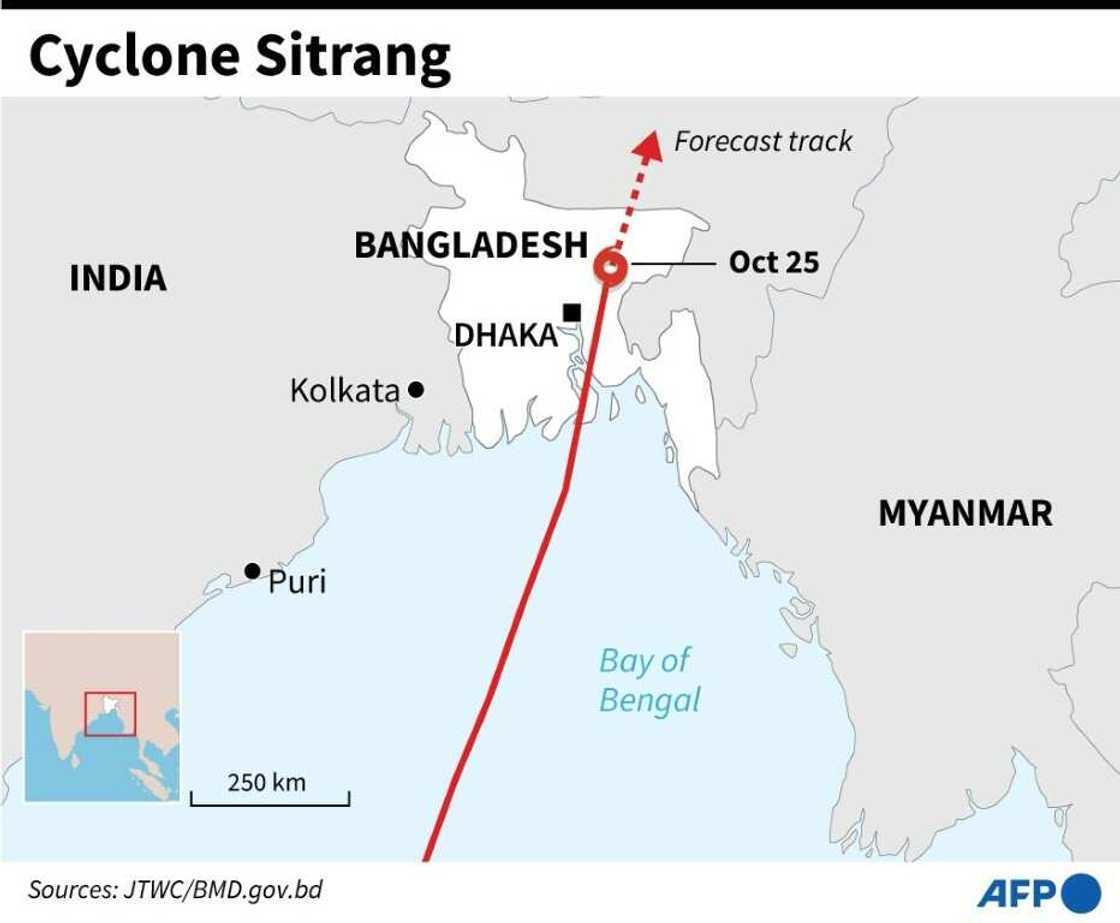 Cyclone Sitrang slammed into Bangladesh late Monday Cyclone Sitrang slammed into Bangladesh late Monday