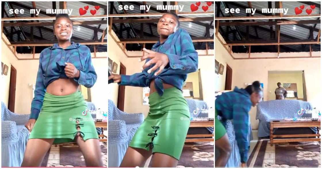 Mum catches daughter dancing, lady whines her waist