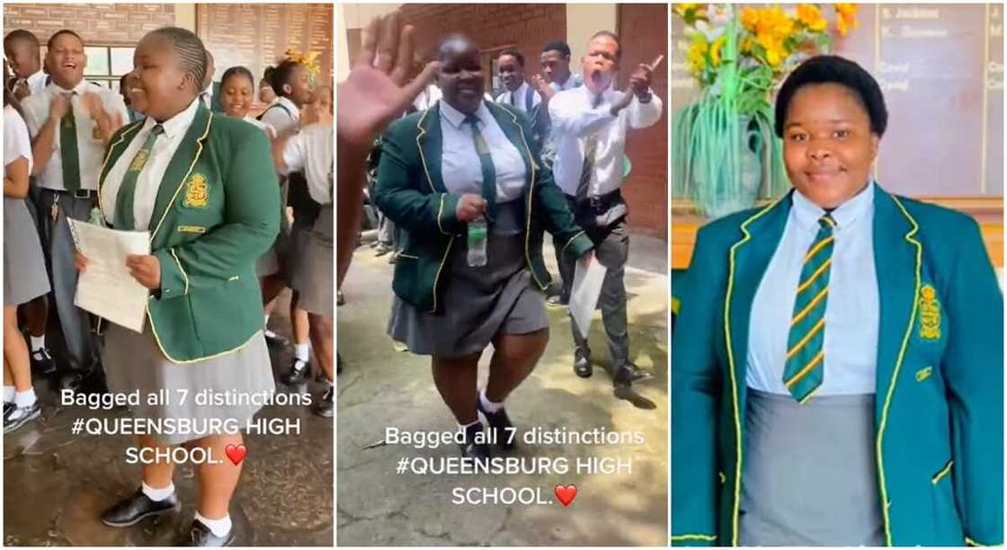 Photos of a female student who scored 7 distinctions. Photos of a female student who scored 7 distinctions.