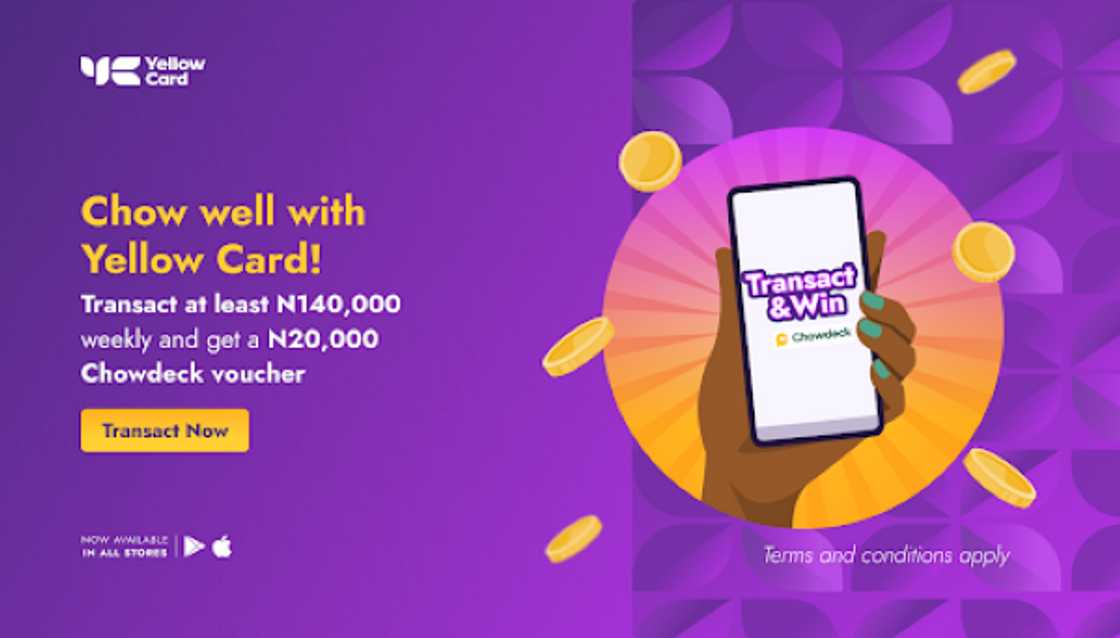 Yellow Card is Gifting 10 Customers N20,000 every week to Buy Food Yellow Card is Gifting 10 Customers N20,000 every week to Buy Food